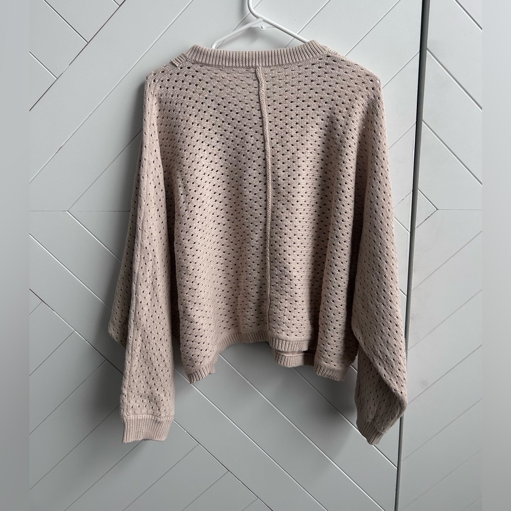 Peach Love California Taupe Knit Sweater size L - Picture 3 of 5